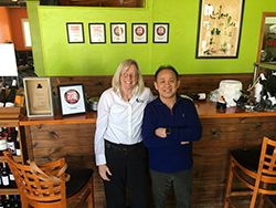 Ha Long Bay restaurant owner Chris Tang with Comfort Consultant Debbie Wuksinich