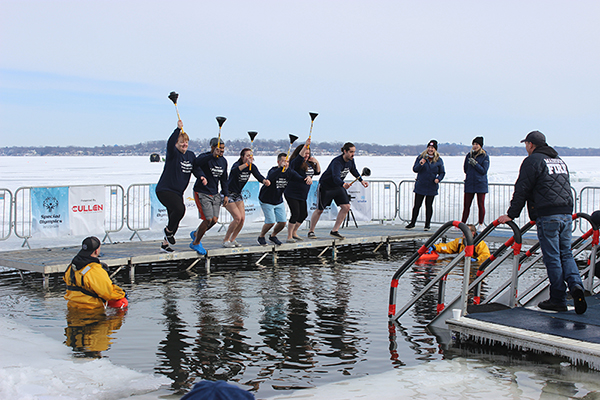 All Comfort Services team participating in a polar plunge for Special Olympics Wisconsin